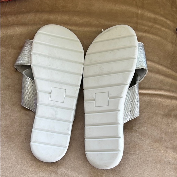 Silver Slide Sandals - Picture 2 of 4